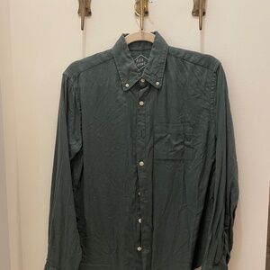 Alex Crane Playa Shirt European Linen Button Down Size S Pine Minimalist